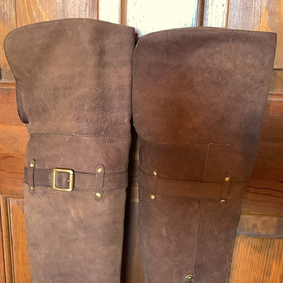 Vince Camino Genuine Brown Suede Leather Thigh High Boots. Can roll down cuff. 7 - Picture 6 of 12